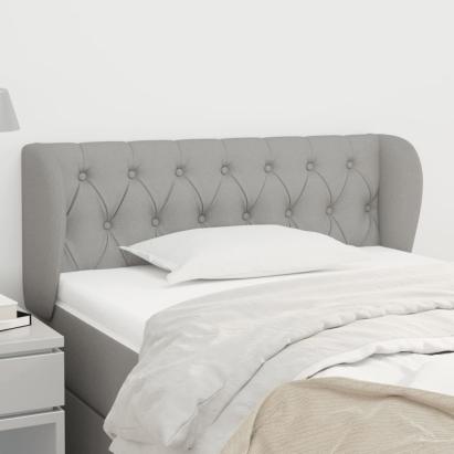 Tăblie de pat cu aripioare gri deschis 103x23x78/88 cm textil GartenMobel Dekor