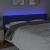 Tăblie de pat cu LED, albastru, 163x16x78/88 cm, textil GartenMobel Dekor