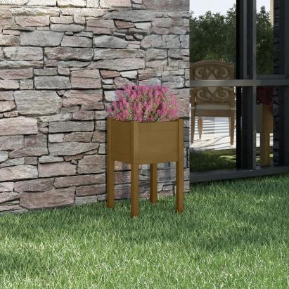 Jardinieră de grădină, maro miere, 40x40x70 cm, lemn masiv pin  GartenMobel Dekor
