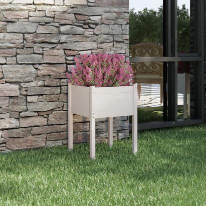 Jardinieră de grădină, alb, 50x50x70 cm, lemn masiv de pin GartenMobel Dekor