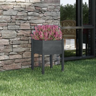 Jardinieră de grădină, gri, 50x50x70 cm, lemn masiv de pin GartenMobel Dekor