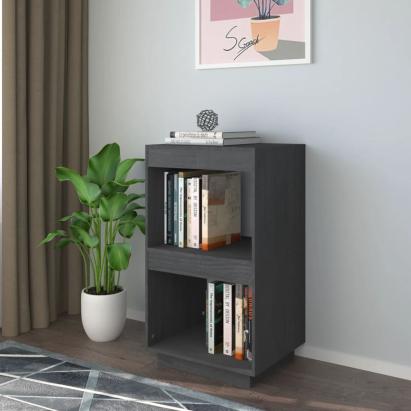 Bibliotecă, gri, 40x35x71 cm, lemn masiv de pin GartenMobel Dekor