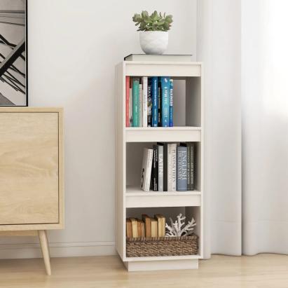 Bibliotecă/Separator cameră, alb, 40x35x103 cm, lemn masiv pin GartenMobel Dekor