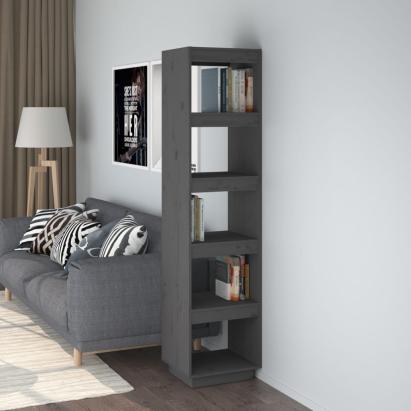 Bibliotecă/Separator cameră gri 40x35x167 cm lemn masiv de pin GartenMobel Dekor