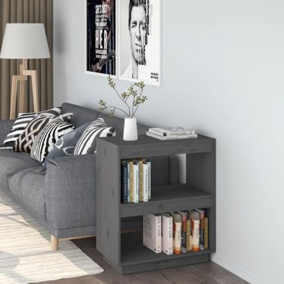 Bibliotecă, gri, 60x35x71 cm, lemn masiv de pin GartenMobel Dekor