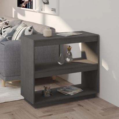 Bibliotecă, gri, 80x35x71 cm, lemn masiv de pin GartenMobel Dekor