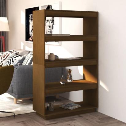 Bibliotecă/Separator cameră, maro miere, 80x35x135 cm lemn pin GartenMobel Dekor