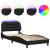 Cadru de pat cu lumini LED, negru, 90x190 cm, piele ecologică GartenMobel Dekor