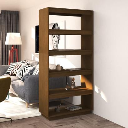Bibliotecă/Separator cameră, maro miere, 80x35x167 cm lemn pin GartenMobel Dekor