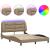 Cadru de pat lumini LED, cappuccino, 140x200 cm piele ecologică GartenMobel Dekor