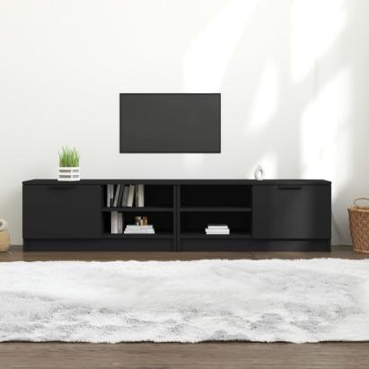 Comodă TV, 2 buc., negru, 80x35x36,5 cm, lemn prelucrat GartenMobel Dekor