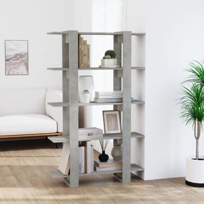 Bibliotecă/Separator cameră, gri beton, 100x30x160 cm GartenMobel Dekor