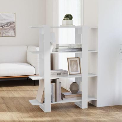 Bibliotecă/Separator cameră, alb, 100x30x123,5 cm GartenMobel Dekor