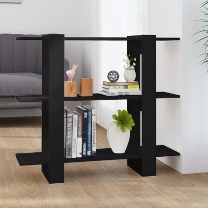 Bibliotecă/Separator cameră, negru, 100x30x87 cm GartenMobel Dekor