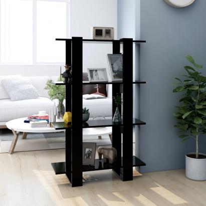 Bibliotecă/Separator cameră, negru, 80x30x123,5 cm GartenMobel Dekor