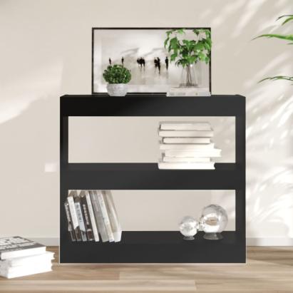 Bibliotecă/Separator cameră, negru, 80x30x72 cm GartenMobel Dekor
