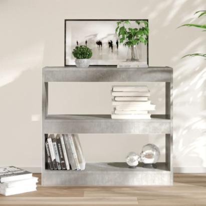 Bibliotecă/Separator cameră, gri beton, 80x30x72 cm GartenMobel Dekor