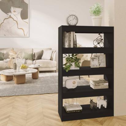 Bibliotecă/Separator cameră, negru, 80x30x135 cm, PAL   GartenMobel Dekor