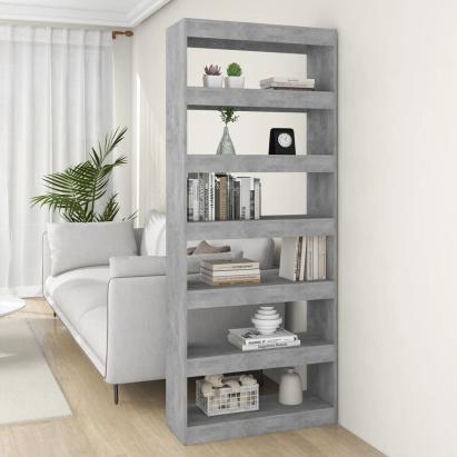 Bibliotecă/Separator cameră, gri beton, 80x30x198 cm, PAL   GartenMobel Dekor