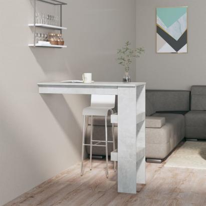 Masă bar de perete gri beton 102x45x103,5 cm lemn compozit GartenMobel Dekor