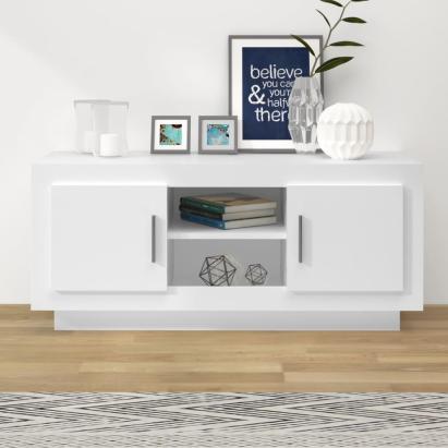 Comodă TV, alb, 102x35x45 cm, lemn prelucrat GartenMobel Dekor