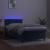 Pat cu arcuri, saltea și LED, bleumarin, 100x200 cm, catifea GartenMobel Dekor