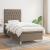 Pat box spring cu saltea, gri taupe, 90x190 cm, textil GartenMobel Dekor
