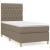 Pat box spring cu saltea, gri taupe, 90x200 cm, textil GartenMobel Dekor