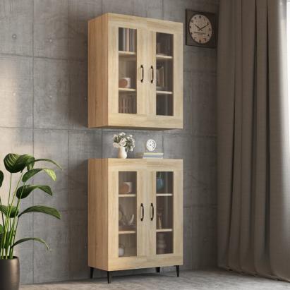 Dulap de perete suspendat, stejar sonoma, 69,5x34x90 cm GartenMobel Dekor