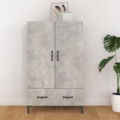Dulap înalt, gri beton, 70x31x115 cm, lemn compozit GartenMobel Dekor