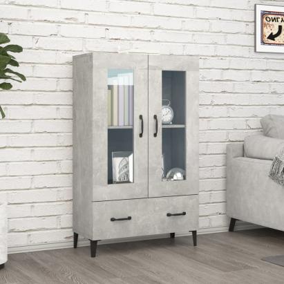 Dulap înalt, gri beton, 70x31x115 cm, lemn compozit GartenMobel Dekor