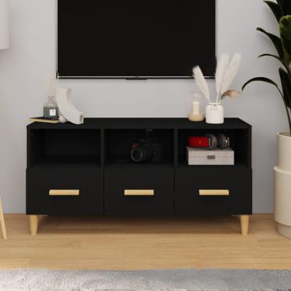 Comodă TV, negru, 102x36x50 cm, lemn compozit GartenMobel Dekor