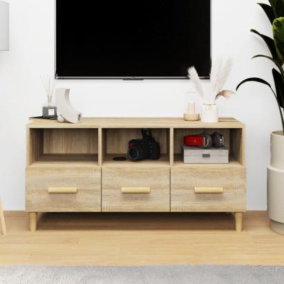 Comodă TV, stejar sonoma, 102x36x50 cm, lemn compozit GartenMobel Dekor