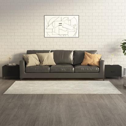 Măsuțe de cafea cu picioare metalice, 2 buc., negru 50x50x40 cm GartenMobel Dekor
