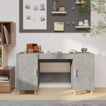 Birou, gri beton, 140x50x75 cm, lemn compozit GartenMobel Dekor