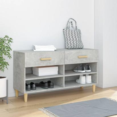 Banchetă pantofar, gri beton, 102x35x55 cm, lemn prelucrat GartenMobel Dekor