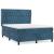 Pat box spring cu saltea, albastru închis, 140x190 cm, catifea GartenMobel Dekor