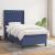 Pat box spring cu saltea, albastru, 100x200 cm, textil GartenMobel Dekor