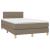 Pat box spring cu saltea, gri taupe, 120x200 cm, textil GartenMobel Dekor