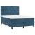 Pat box spring cu saltea, albastru închis, 140x190 cm, catifea GartenMobel Dekor