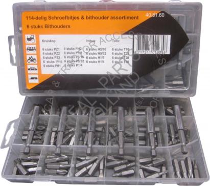 Set biti 114 buc, PZ1 PZ2 PZ3 PH0 PH1 PH2 P1/8 P3/16 P5/32 P1/4 H5/16 H5/32 H1/8 H1/4 T10 T25 T20 T30 AutoDrive ProParts