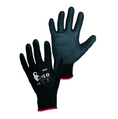 Set manusi protectie Brita negre marimea 8, zona palmei si degetele acoperite cu poliuretan AutoDrive ProParts