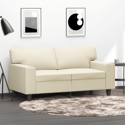 Canapea cu 2 locuri, crem, 120 cm, piele ecologică GartenMobel Dekor