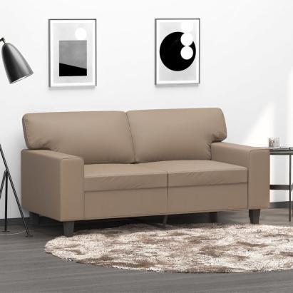 Canapea cu 2 locuri, cappuccino, 120 cm, piele ecologică GartenMobel Dekor