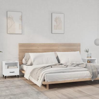 Noptiere, 2 buc., alb, lemn prelucrat GartenMobel Dekor