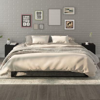 Noptiere, 2 buc., negru, lemn prelucrat GartenMobel Dekor