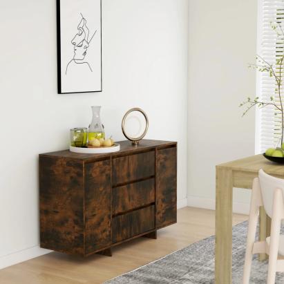 Servantă cu 3 sertare, stejar afumat, 120x41x75 cm, PAL GartenMobel Dekor