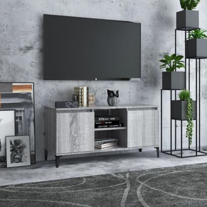 Comodă TV cu picioare metalice, sonoma gri, 103,5x35x50 cm GartenMobel Dekor