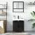 Set mobilier de baie, 2 piese, negru, lemn compozit GartenMobel Dekor