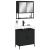 Set mobilier de baie, 2 piese, negru, lemn compozit GartenMobel Dekor